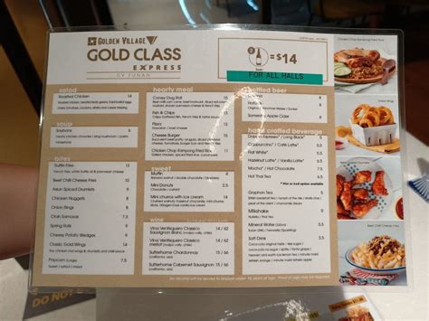 golden village gold class menu