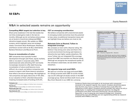 goldman sachs equity research report pdf