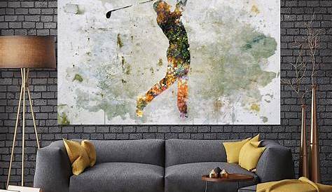 Golf Course Painting Art Print Poster, Golfing Wall Decor, Unique