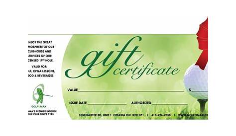 Golf Lesson Gift Certificate Template