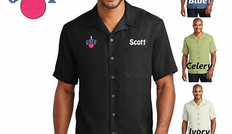 Personalized Mens Golf Shirt Golfers Logo Design, Camp Shirt, No Tuck
