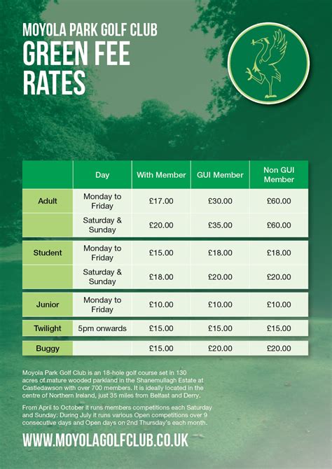 golf club green fees discount