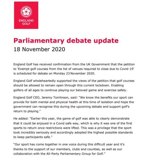 golf petition debate