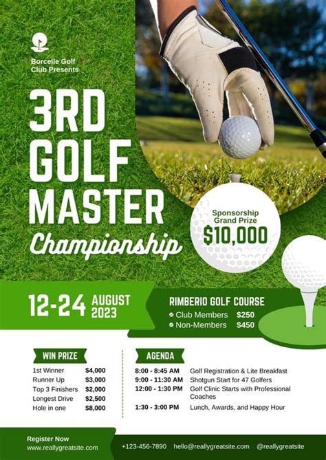 Golf Tournament Registration Flyer Template