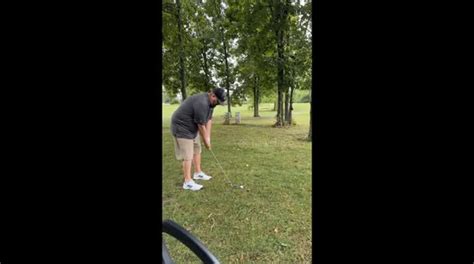 Guy Shoots Golf Ball at Ceiling and Gets Hit in Nuts