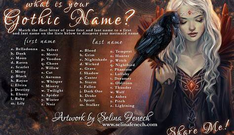 Your Gothic Name | Fantasy names, Witch names, Names