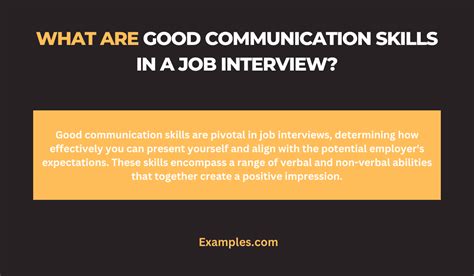 good communication skills examples interview