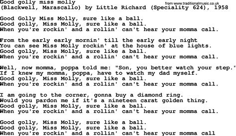 good golly miss molly song meaning