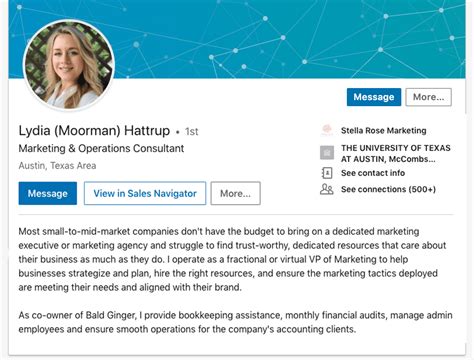 good linkedin summary examples