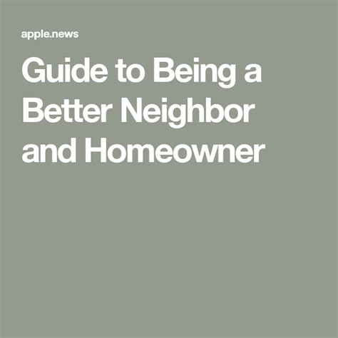 good neighbor homeowner program