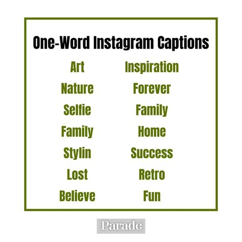 good one word instagram captions