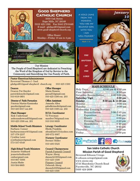 good shepherd catholic church sunday bulletin