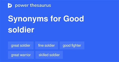Good Soldier Synonyms