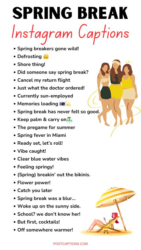 good spring break instagram captions