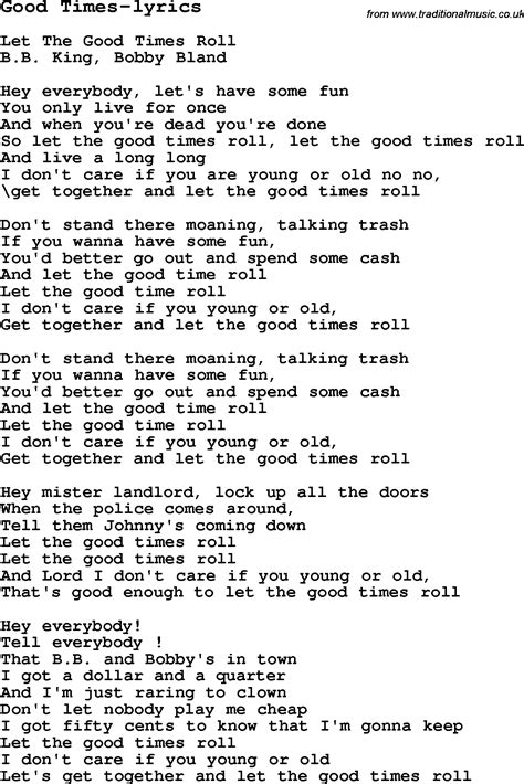 good times song lyrics