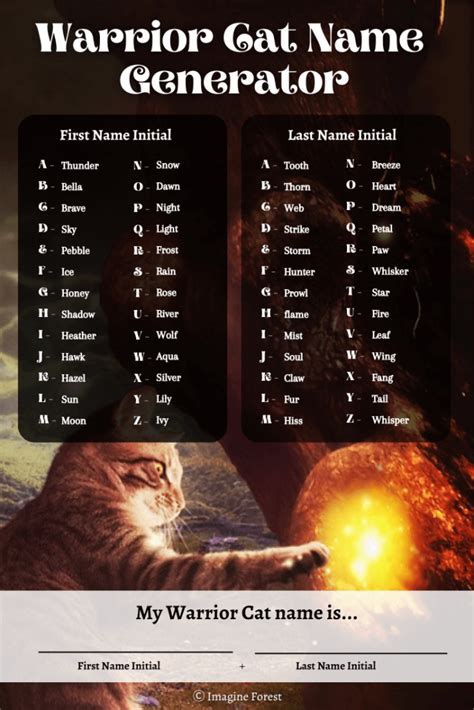 Good Warrior Cat Names Generator