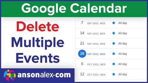 Google Calendar Delete Multiple Events