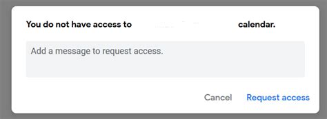 Google Calendar Request Access Not Working