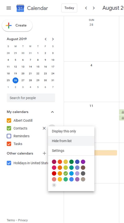 Google Calendar Settings Hide Observances