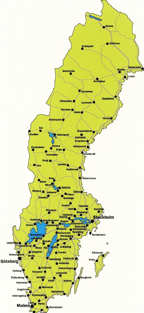 Luleã¥ Karta Sverige Sverigekarta