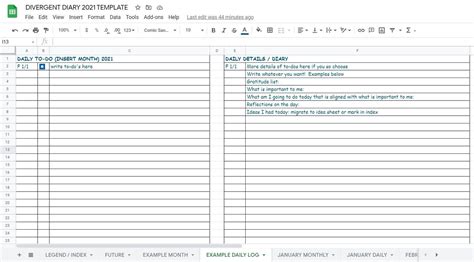 2021 Digital Bullet Journal Template Google Sheets Instant Etsy