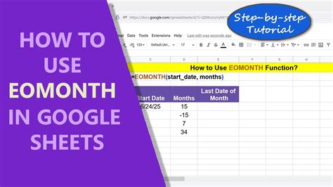 Use EOMONTH to Find the Last Day of a Month in Google Sheets YouTube