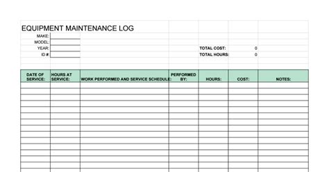 Maintenance Log Template 17+ Word, Excel, PDF Documents!