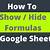 google sheets hide formula