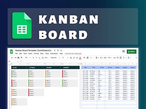 Kanban Board Template for Excel and Google Sheets, Free Download