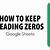 google sheets keep leading zeros
