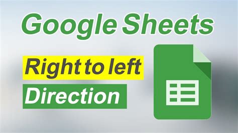 google sheet right to left YouTube
