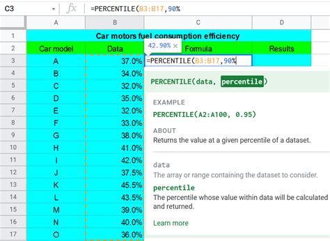 Mean, Standard Deviation and Percentile on Google sheet.webm YouTube