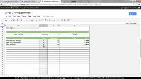 Creating a Quote Builder in Google Spreadsheets YouTube