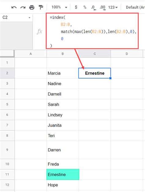 Google Sheets LEN Function Find Length of Text String How to Use