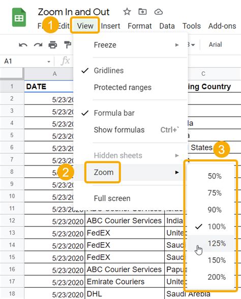 How to Zoom In and Zoom Out in Google Sheets