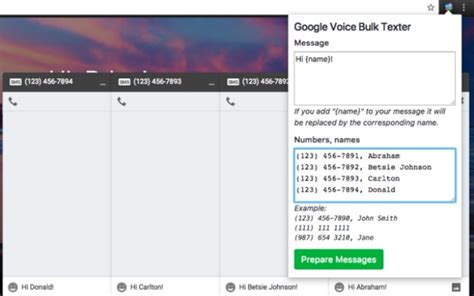 Google Voice Bulk Texter Extension