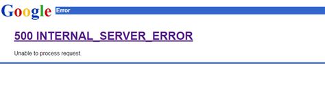 google 500 server error