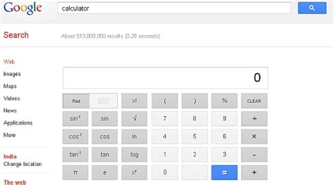 google calculator on computer