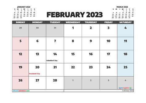 google calendar - february 2023