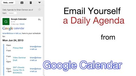 google calendar daily agenda email