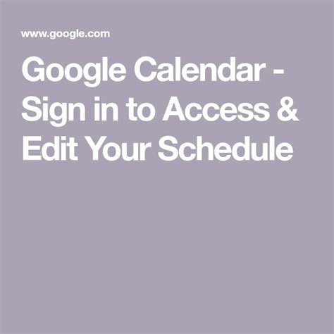 google calendar sign in page for business