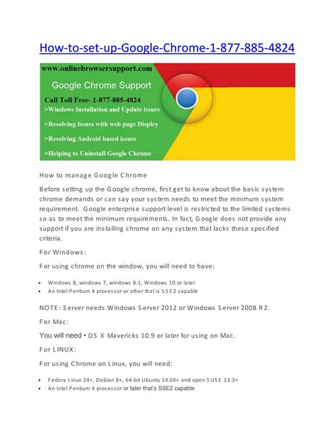 google chrome system requirements