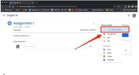 google classroom submit assignment