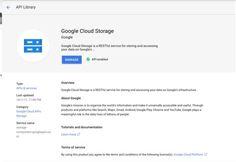 Google Cloud Storage Api Documentation