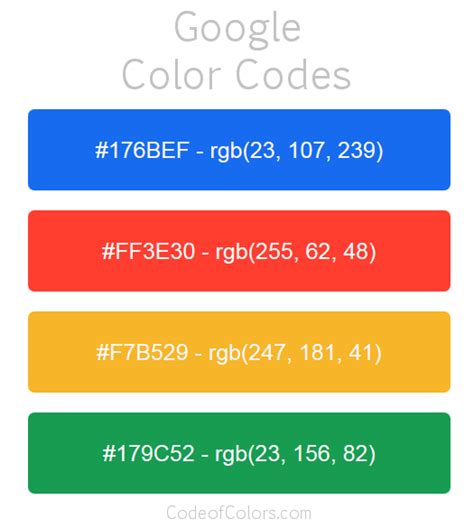 google color rgb codes