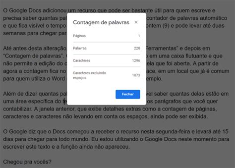 google contador de palavras