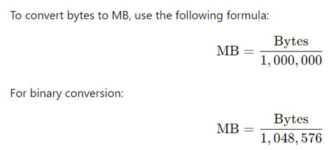 Google Convert Bytes To Mb