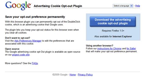 Google Cookie Opt Out