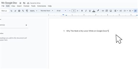 Google Docs White Cursor