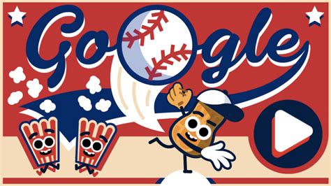 google doodle baseball red hat